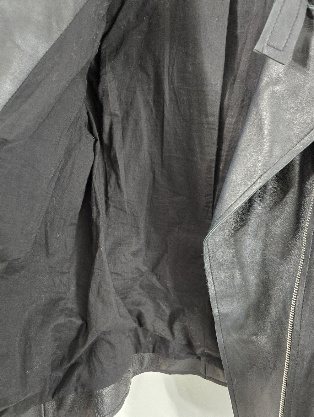 Michael Kors Lamb Leather Convertible Zip Front Moto Biker Jacket Black Size M - Picture 14 of 16